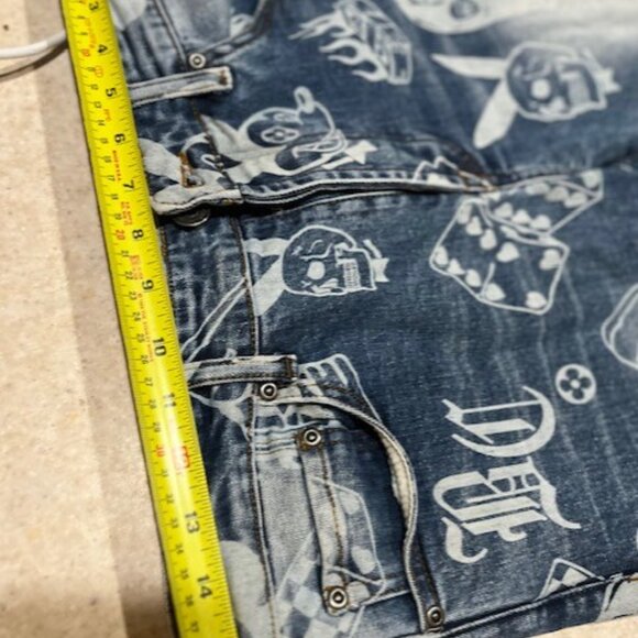 Rare Bluecarats Men's Denim Jeans 5 pocket  Royalty and Honor Size 33  Printed - Picture 11 of 12